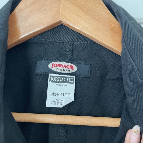 NWT VTG Jordache Black Button Up Dress Preppy Deadstock GIRLS Size 11/12 - Picture 3 of 4